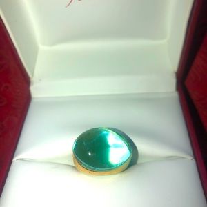 Baccarat turquoise Galea ring gold vermeil over silver (with box)
